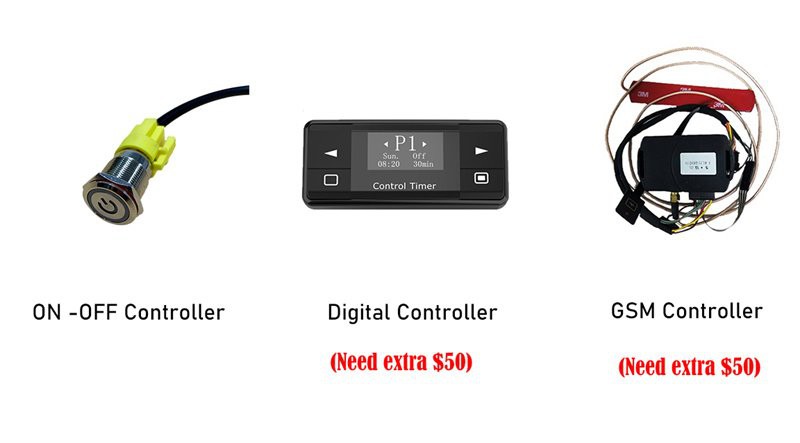 Three controllers of heater