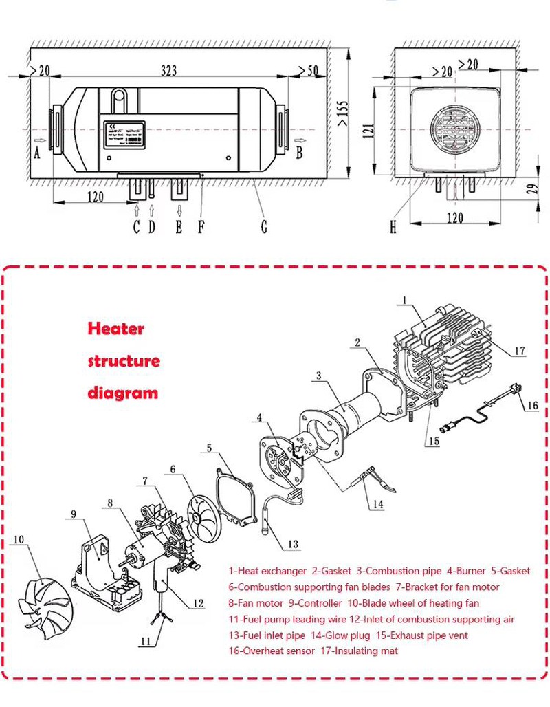 air parking heater structure air parking heater structure