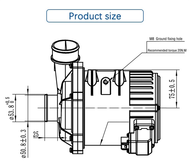 electric water pump size electric water pump size