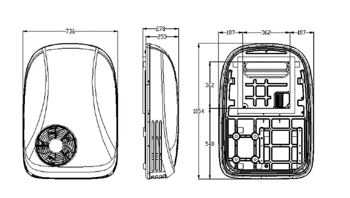 auto roof mounted air conditioner detail