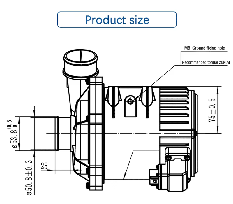 electric water pump size electric water pump size