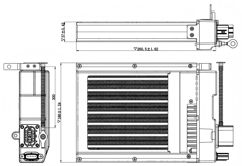 ptc air heater size